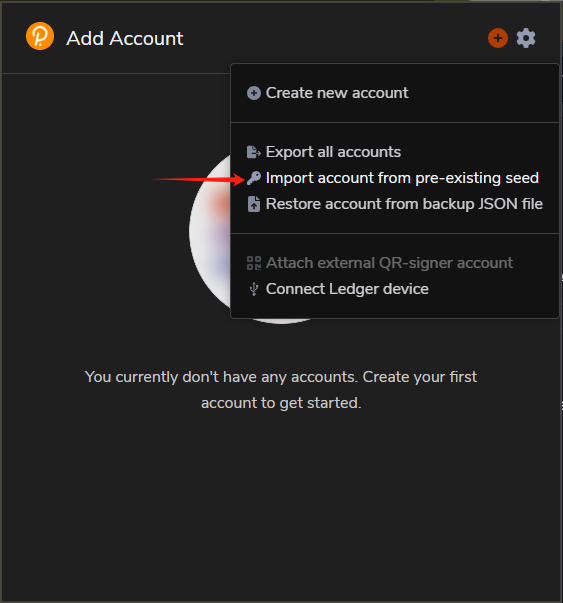 import-menu-selection