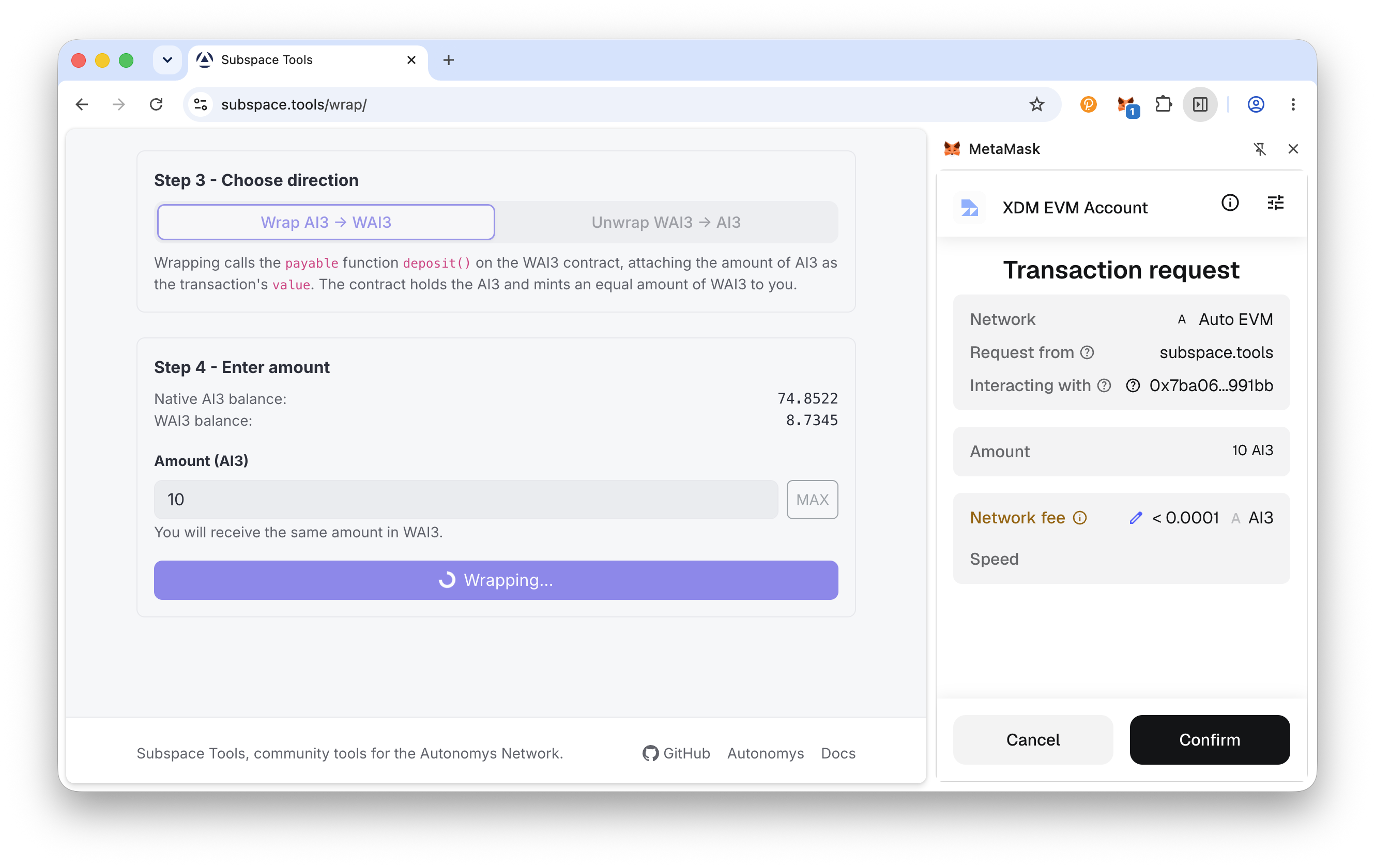 Sign the transaction